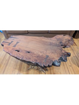 Redwood Coffee Table with Locust base